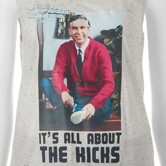 New! Mr. Rogers Tank Top T-Shirt It's All About the Kicks - Picture 2 of 2